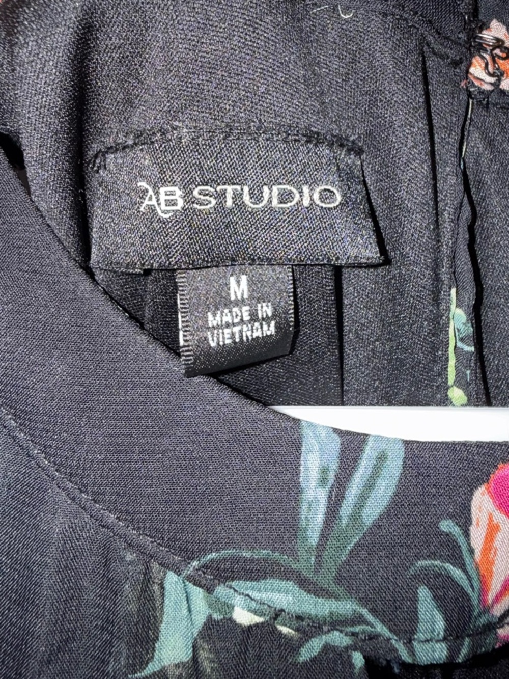 AB Studio Black Floral Halter Midi Dress Size M - Picture 6 of 6